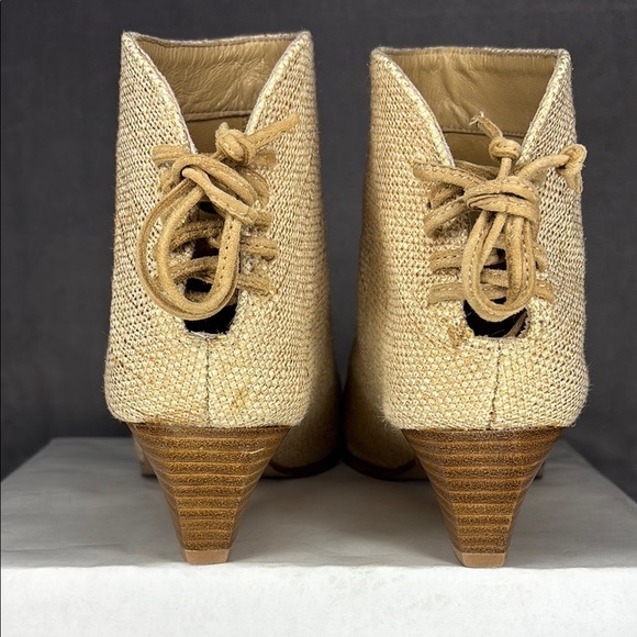 🔥🔥🔥Anthropologie Farylrobin Metallic Linen Ankle Boots Size: 8M🔥🔥🔥 - Picture 4 of 10